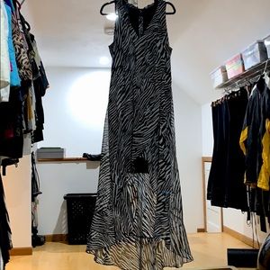 Zebra print dress with baby pink